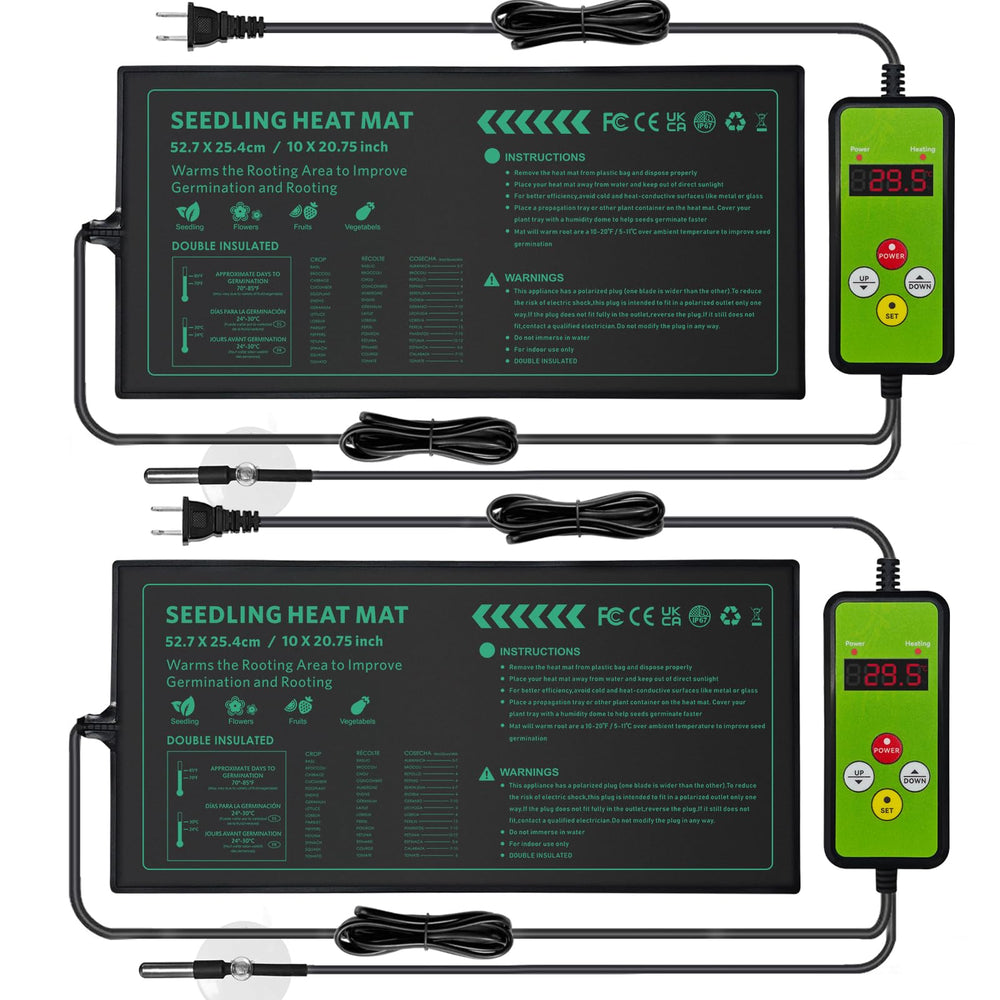 PETZOOKA Seedling Heat Mat front view, 10"x20.75", green