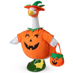 Pextian 17'' Fall Porch Goose Outfit with pumpkin headband and costume