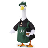Pextian Barista Goose Outfit with hat and apron for 23 inch garden geese