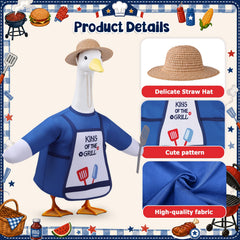 Pextian BBQ Porch Goose Outfit blue T-shirt and apron