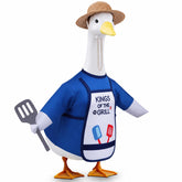 Pextian BBQ Porch Goose Outfit with apron and straw hat front view