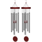 Pgzsy Memorial Wind Chimes 28-inch silver model front view