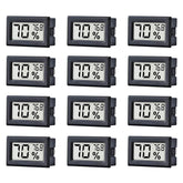 Pgzsy Mini Digital Thermometer Hygrometer front view in black