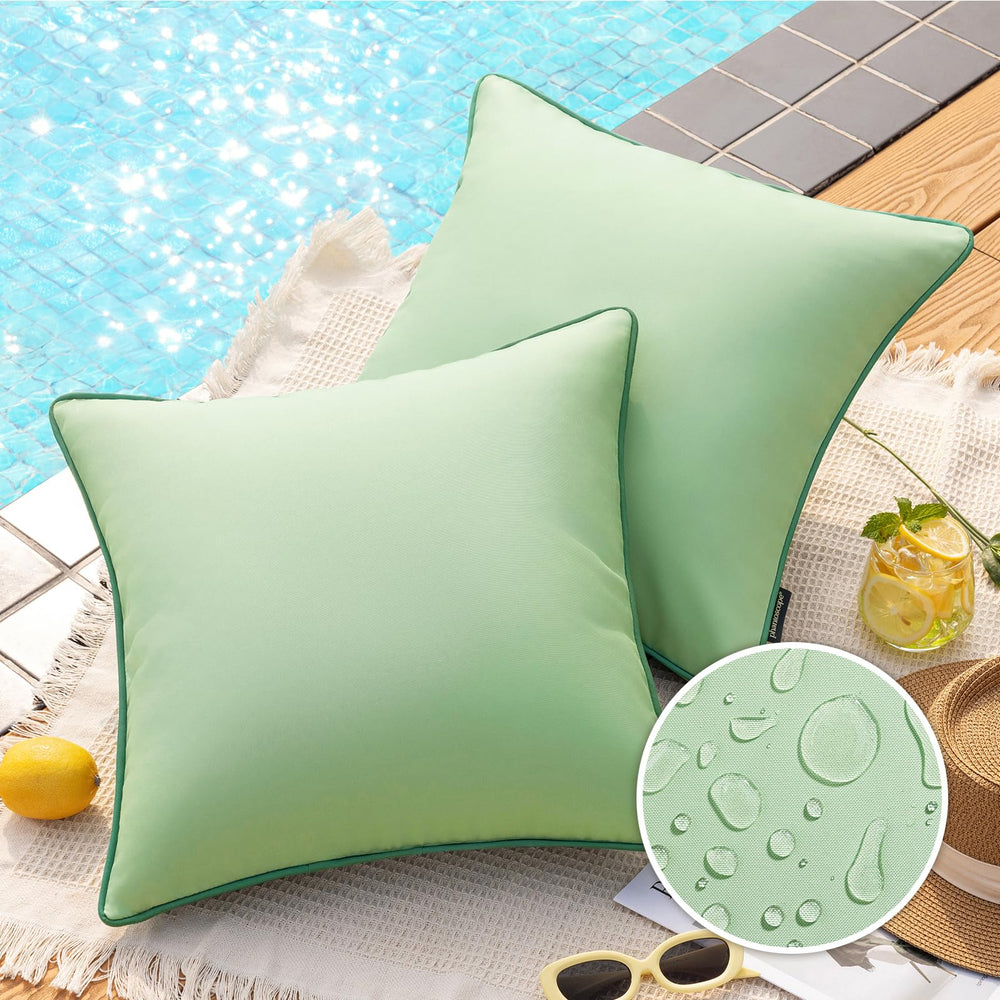 Phantoscope 18x18 waterproof outdoor pillow cover sage green front view