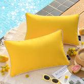 Phantoscope decorative pillow cover front view in yellow