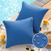 Phantoscope outdoor waterproof pillow cover front view in blue