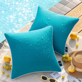 Phantoscope teal blue decorative pillow cover front view