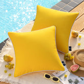 Phantoscope yellow outdoor throw pillow cover front view