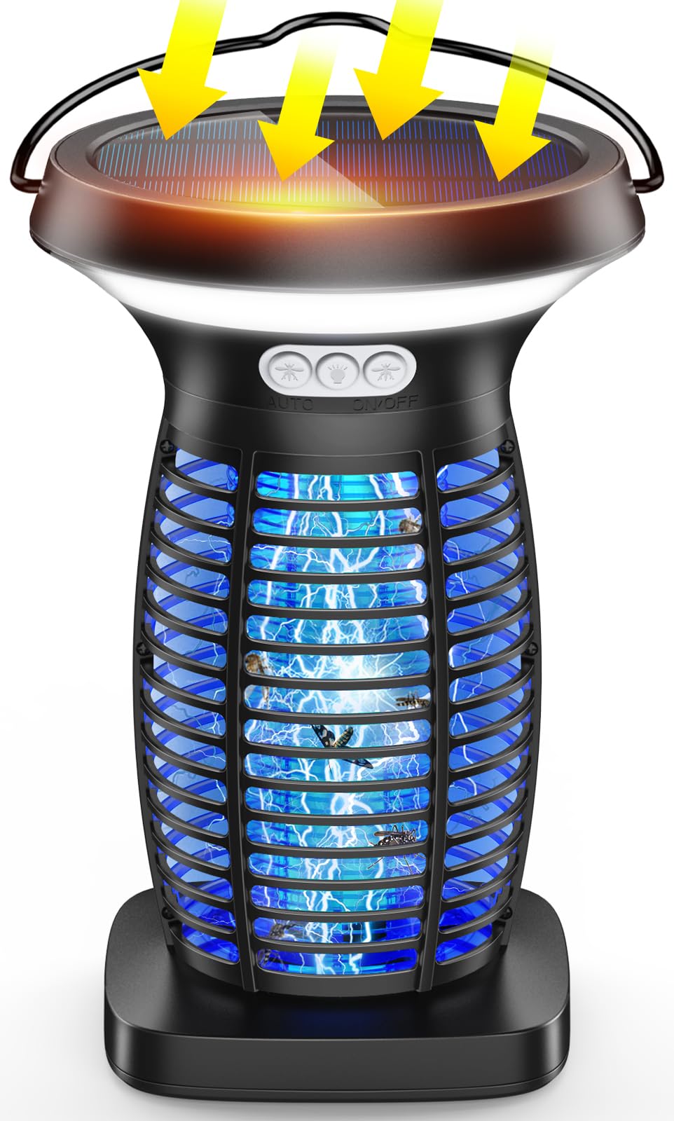 PhatroyYee Solar Bug Zapper black model front view