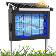 PhatroyYee Solar Bug Zapper front view showing black and silver design