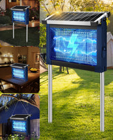 PhatroyYee Solar Bug Zapper front view with blue light