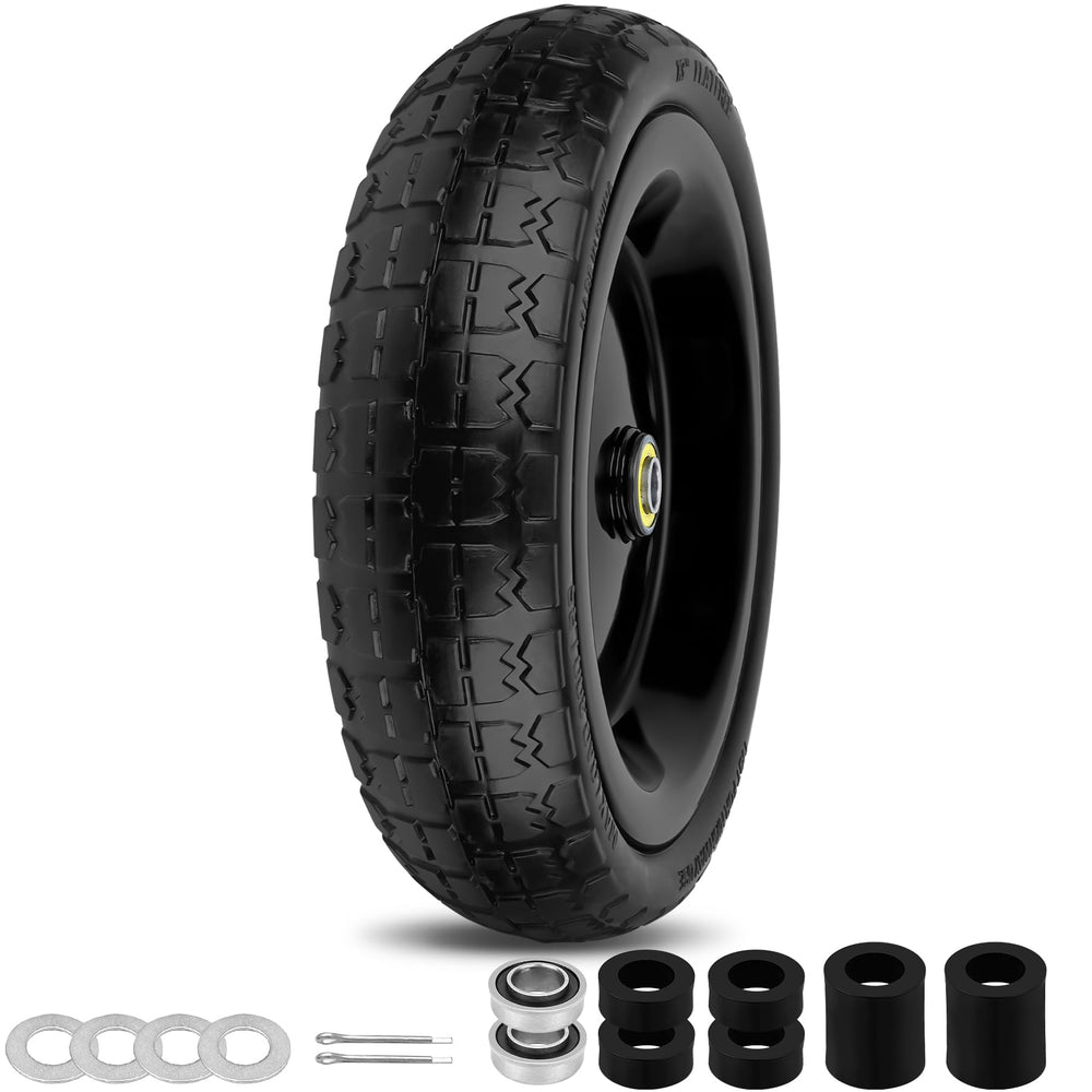 phepetroll 13 inch flat free tire front view