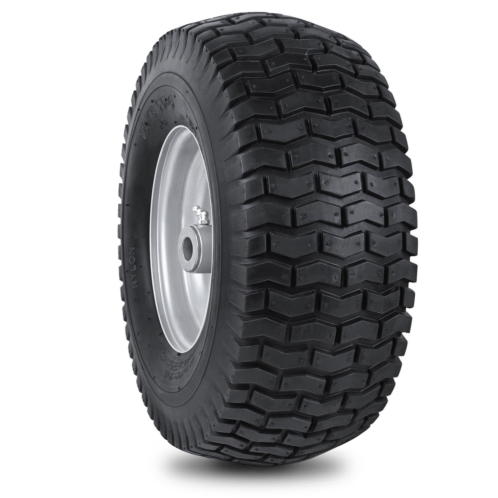 phepetroll 15x6.00-6 lawn mower tire front view with rim