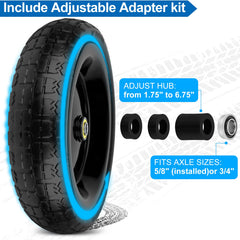 phepetroll solid flat free tire with tread design