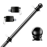 PHITRIC 5FT Flag Pole in black color, front view