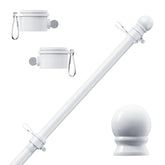 PHITRIC 6FT flag pole front view with white finish