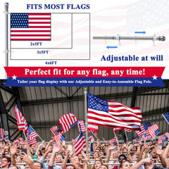 PHITRIC flag pole installed in a garden setting