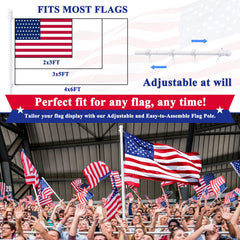 PHITRIC flagpole kit components laid out for assembly