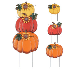 PHITRIC pumpkin garden stake featuring a large orange pumpkin