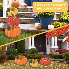 PHITRIC pumpkin garden stake with a small yellow pumpkin