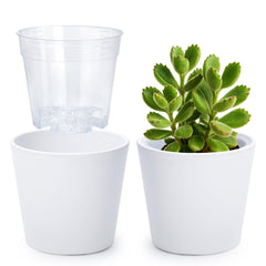 Phoenix Vine 4.5 Inch White Plastic Cachepot front view