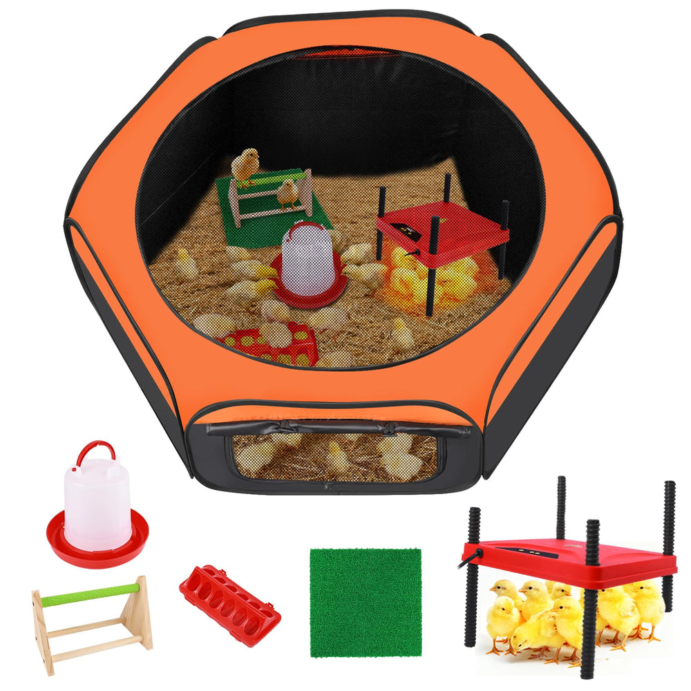 Phoncoo Brooder Box for Chick front view with heating plate
