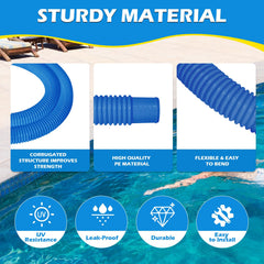 Picatu pool hose blue color, flexible and durable