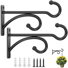 pickpiff 6-inch plant hanger hook black metal front view