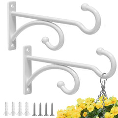 pickpiff 6-inch planter hook white metal front view