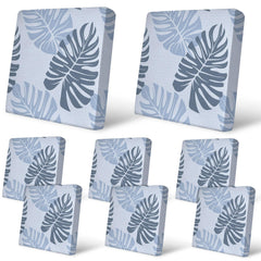 pickyNproud 8 Pcs Patio Cushion Covers Gray Leaves front view