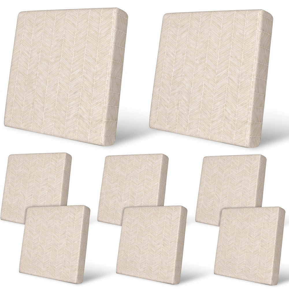 pickyNproud 8Pcs Beige Geometric Patio Cushion Covers front view