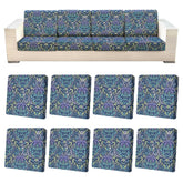 pickyNproud 8Pcs Patio Cushion Covers green pattern front view