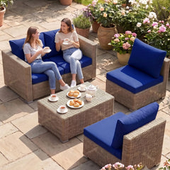 pickyNproud outdoor cushion covers in stylish blue patterns