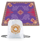 PICNIC TIME Aladdin Impresa Picnic Blanket front view with purple design