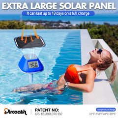 Pircaath Solar Pool Thermometer side view with solar panel