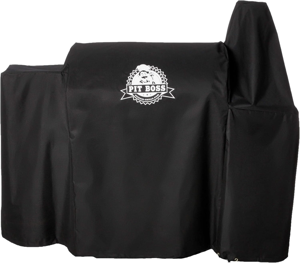 PIT BOSS Deluxe Grill Cover front view, black, for 820 and 850 grills