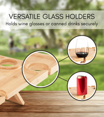 Piticco Portable Wine Picnic Table with picnic mat