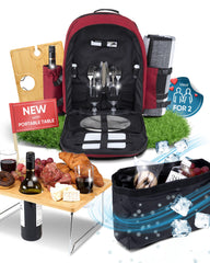 PL Harmony Picnic Backpack for 2 red model with picnic blanket