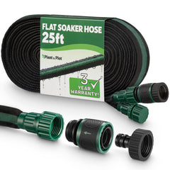 Plant & Plot 25ft flat soaker hose green model front view