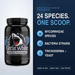 Plant Success Great White Mycorrhizal Fungi label close-up