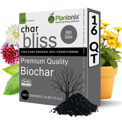 Plantonix Char Bliss 16 Qts organic biochar soil amendment front view