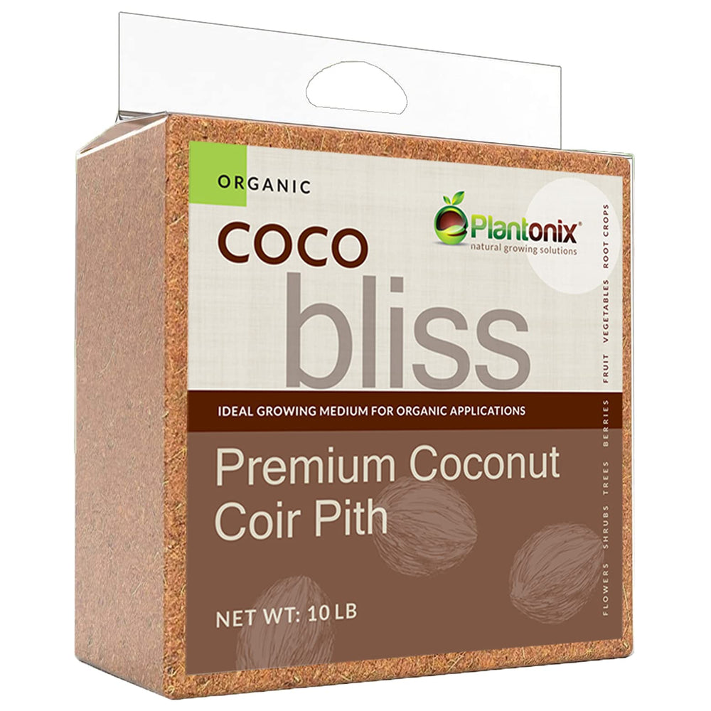 plantonix Coco Bliss 10lbs organic coco coir block front view