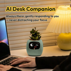 PLANTSIO Ivy AI Desk Companion with small plant inside