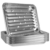 PLASTICPRO Aluminum Grill Pan front view, silver finish