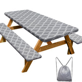 Play Tailor Picnic Table Cover Set in Grey, front view
