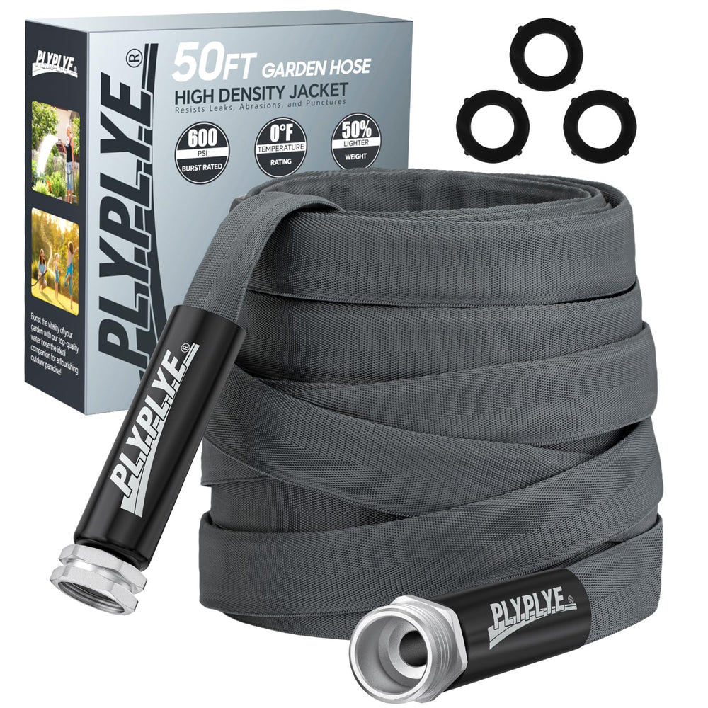 PLYPLYE Garden Hose 50ft, gray model front view
