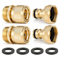 Pniimoo Garden Hose Quick Connect Fittings set with brass connectors