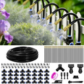 PNNEQ 100FT Drip Irrigation Kit complete with nozzles and accessories