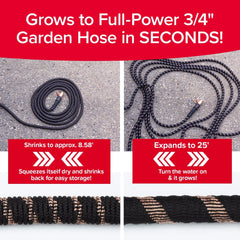 Pocket Hose 25 FT Copper Bullet Expandable Garden Hose coiled