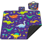 Poedist Extra Large Picnic Blanket blue dinosaur pattern front view